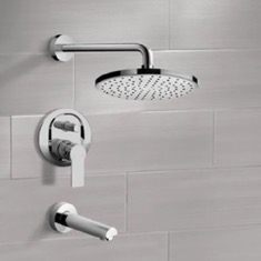 Tub and Shower Faucet Set with Rain Shower Head